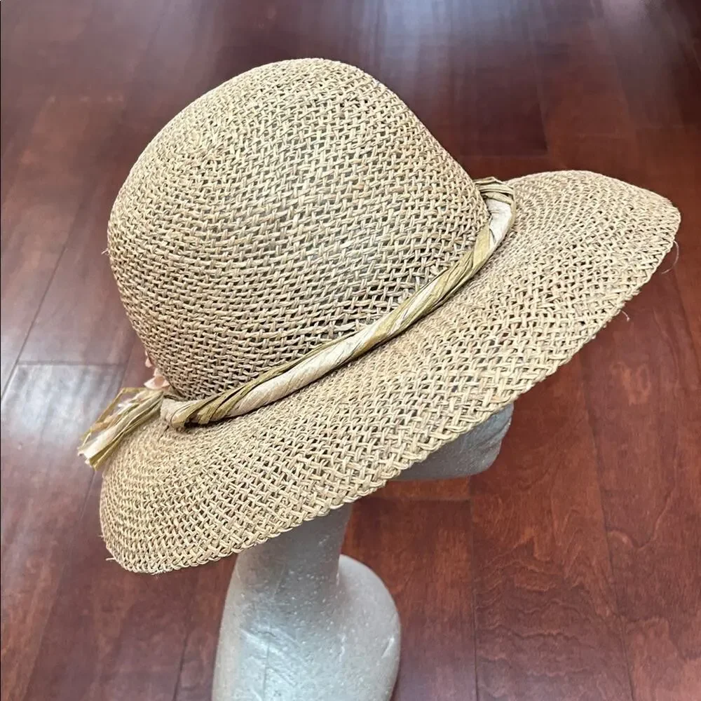 Vintage Cottagecore Straw Hat with Floral Detail - Picture 6 of 16